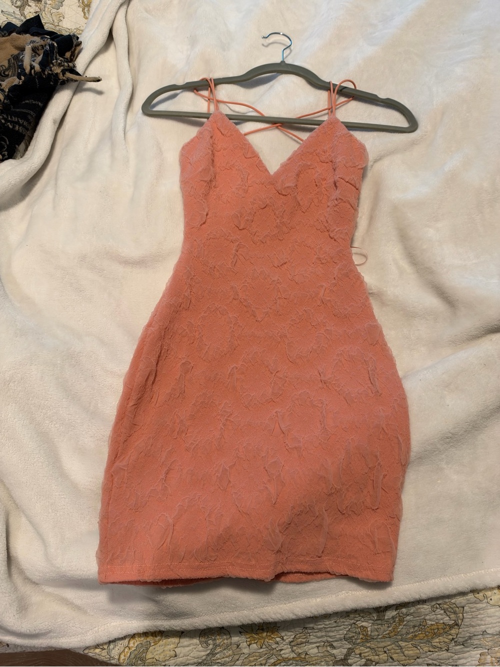 Never Worn Windsor Coral Lace Spaghetti Strap Mini Dress